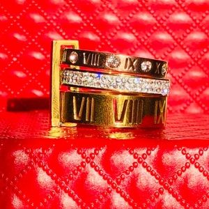 Triple Roman Numerals Ring